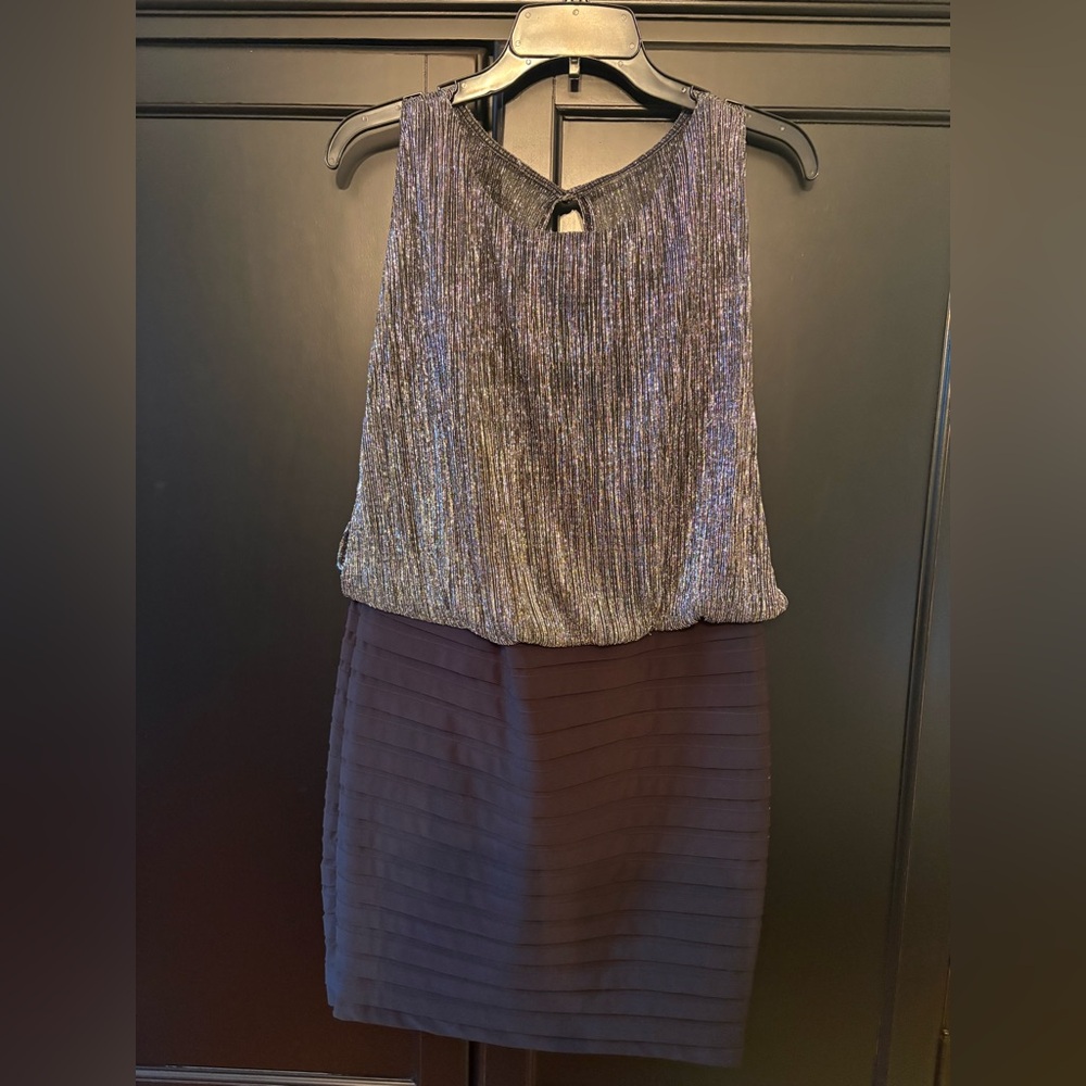 Elegant Black and Silver Sleeveless Dress